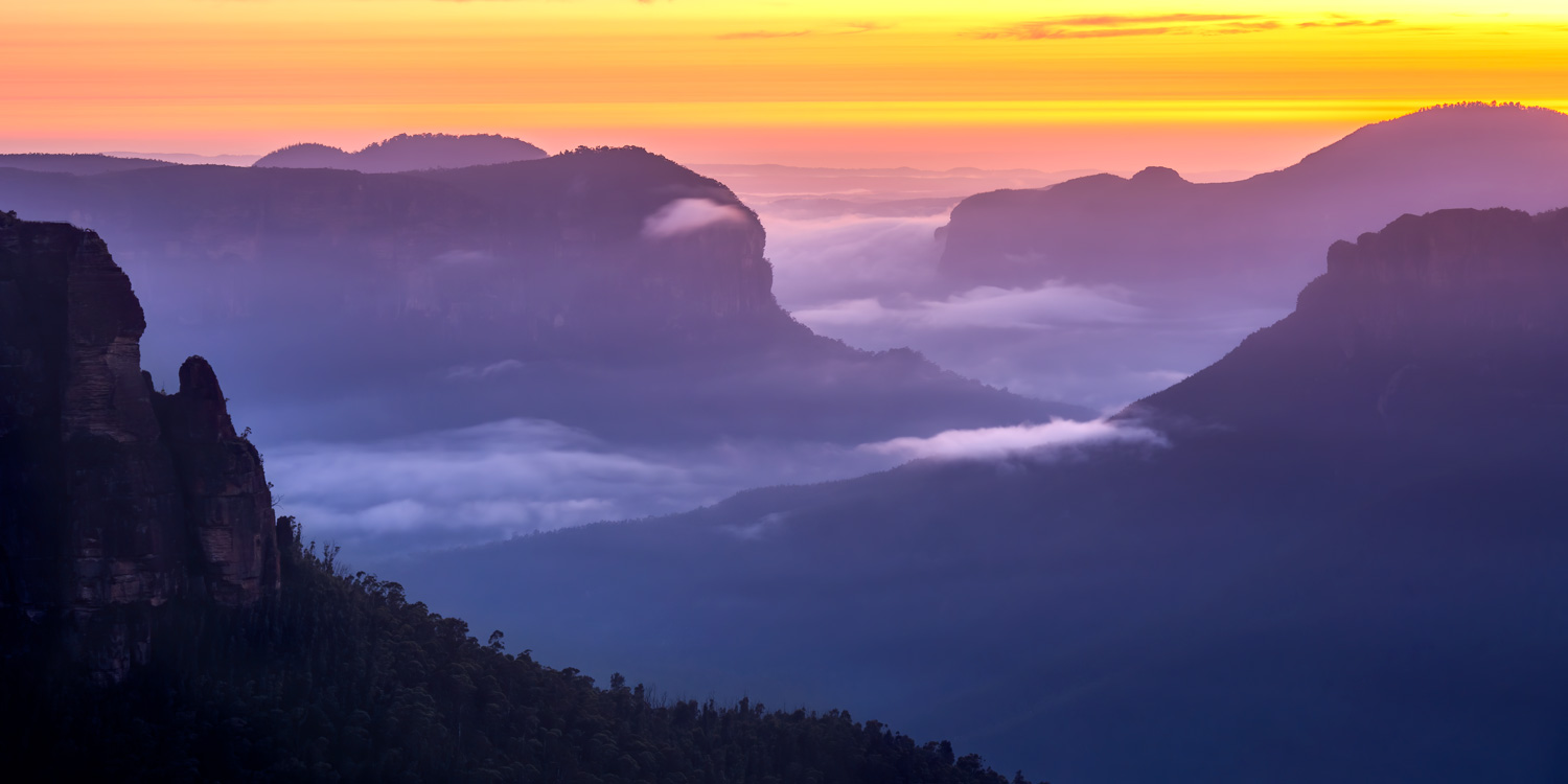 Govetts Leap Sunrise, Blue Mountains, Australia
